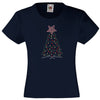 CHRISTMAS TREE RHINESTONE EMBELLISHED T SHIRT FOR GIRLS, ELEGANT GIFT FOR CHRISTMAS