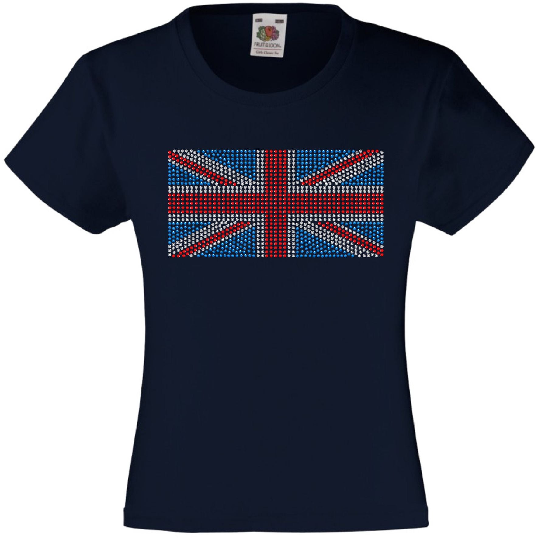 Caru Tee Ladies Union Jack Glitter T-Shirt – Eurovision Song Contest 2024, Music Gift