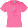 NUMBER 5 IN WITH CROWN GIRLS T SHIRT, RHINESTONE EMBELLISHED BIRTHDAY T SHIRT, ELEGANT GIFT FOR THEIR BIG DAY