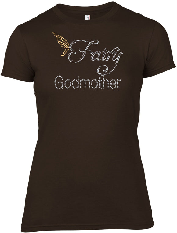 FAIRY GODMOTHER RHINESTONE EMBELLISHED T-SHIRT FOR LADIES