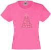 CHRISTMAS TREE RHINESTONE EMBELLISHED T SHIRT FOR GIRLS, ELEGANT GIFT FOR CHRISTMAS