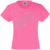 SHOOTING LOVE HEART RHINESTONE EMBELLISHED T-SHIRT ELEGANT GIFT FOR GIRLS