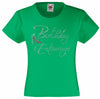 BIRTHDAY ENTOURAGE GIRLS T SHIRT RHINESTONE EMBELLISHED BIRTHDAY T SHIRT, ELEGANT GIFT FOR THEIR BIG DAY