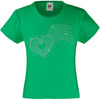 SHOOTING LOVE HEART RHINESTONE EMBELLISHED T-SHIRT ELEGANT GIFT FOR GIRLS