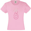 NUMBER 6 IN WITH CROWN GIRLS T SHIRT, RHINESTONE EMBELLISHED BIRTHDAY T SHIRT, ELEGANT GIFT FOR THEIR BIG DAY