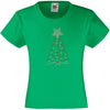 CHRISTMAS TREE RHINESTONE EMBELLISHED T SHIRT FOR GIRLS, ELEGANT GIFT FOR CHRISTMAS
