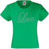 LOVE RHINESTONE EMBELLISHED T SHIRT ELEGANT GIFT FOR GIRLS