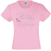 BIRTHDAY ENTOURAGE GIRLS T SHIRT RHINESTONE EMBELLISHED BIRTHDAY T SHIRT, ELEGANT GIFT FOR THEIR BIG DAY