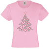 CHRISTMAS TREE RHINESTONE EMBELLISHED T-SHIRT FOR GIRLS, ELEGANT GIFT FOR CHRISTMAS