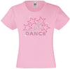 DANCE WITH 4 STARS RHINESTONE EMBELLISHED T SHIRT ELEGANT GIFT FOR GIRLS
