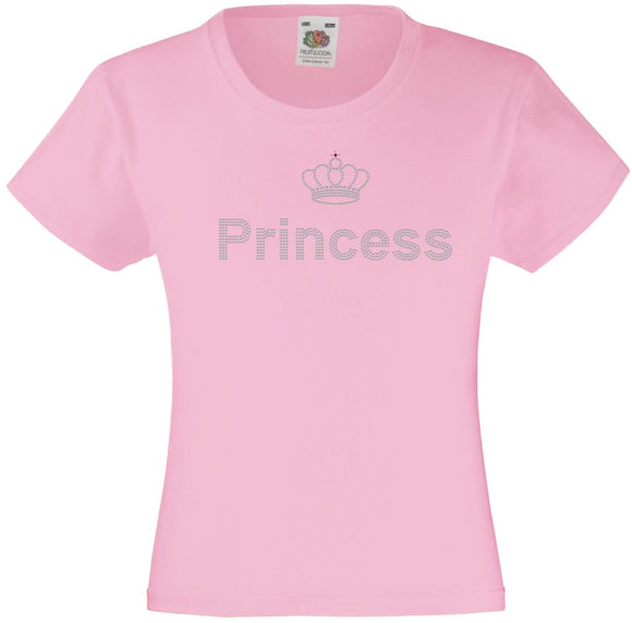 PRINCESS GIRLS' T-SHIRT RHINESTONE EMBELLISHED T-SHIRT ELEGANT GIFT