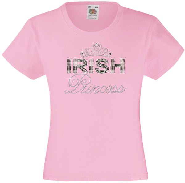 IRISH PRINCESS GIRLS T SHIRT RHINESTONE EMBELLISHED T SHIRT ELEGANT GIFT