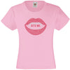 BITE ME LIPS HALLOWEEN SCARY RHINESTONE EMBELLISHED T-SHIRT ELEGANT GIFT FOR GIRLS