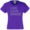 LIVE LOVE DANCE RHINESTONE EMBELLISHED T-SHIRT ELEGANT GIFT FOR GIRLS