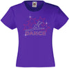 DANCE WITH 4 STARS RHINESTONE EMBELLISHED T SHIRT ELEGANT GIFT FOR GIRLS