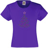 CHRISTMAS TREE RHINESTONE EMBELLISHED T-SHIRT FOR GIRLS, ELEGANT GIFT FOR CHRISTMAS