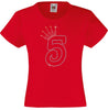 NUMBER 5 IN WITH CROWN GIRLS T SHIRT, RHINESTONE EMBELLISHED BIRTHDAY T SHIRT, ELEGANT GIFT FOR THEIR BIG DAY