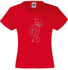 NUMBER 2 IN WITH CROWN GIRLS T SHIRT, RHINESTONE EMBELLISHED BIRTHDAY T SHIRT, ELEGANT GIFT FOR THEIR BIG DAY