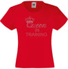 QUEEN IN TRAINING GIRLS RHINESTONE EMBELLISHED T-SHIRT ELEGANT GIFT FOR ANY OCCASION