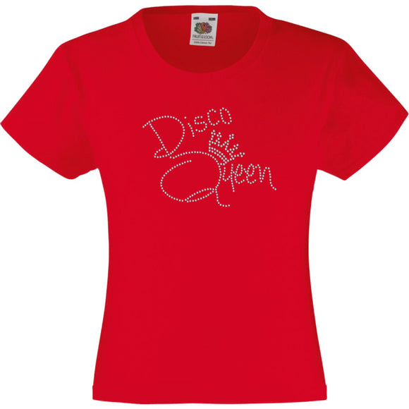 DISCO QUEEN RHINESTONE EMBELLISHED T-SHIRT ELEGANT GIFT FOR GIRLS