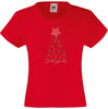 CHRISTMAS TREE RHINESTONE EMBELLISHED T SHIRT FOR GIRLS, ELEGANT GIFT FOR CHRISTMAS