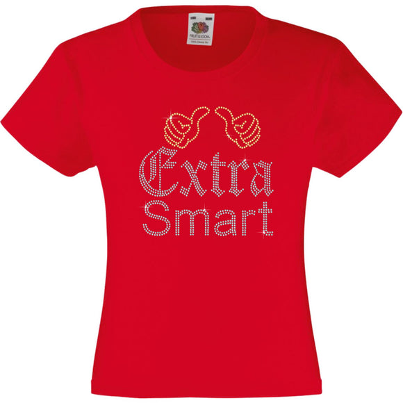 EXTRA SMART RHINESTONE EMBELLISHED T-SHIRT ELEGANT GIFT FOR GIRLS