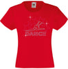 DANCE WITH 4 STARS RHINESTONE EMBELLISHED T SHIRT ELEGANT GIFT FOR GIRLS