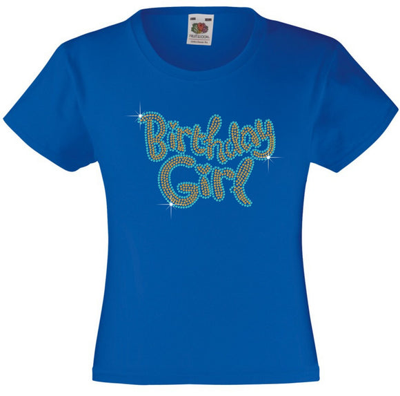 BIRTHDAY GIRL GIRLS T SHIRT, RHINESTONE EMBELLISHED BIRTHDAY T SHIRT, ELEGANT GIFT FOR THEIR BIG DAY