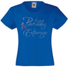 BIRTHDAY ENTOURAGE GIRLS T SHIRT RHINESTONE EMBELLISHED BIRTHDAY T SHIRT, ELEGANT GIFT FOR THEIR BIG DAY