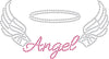 Angel and Wings Hotfix Rhinestone Transfer Diamante Motif, Iron-on Applique