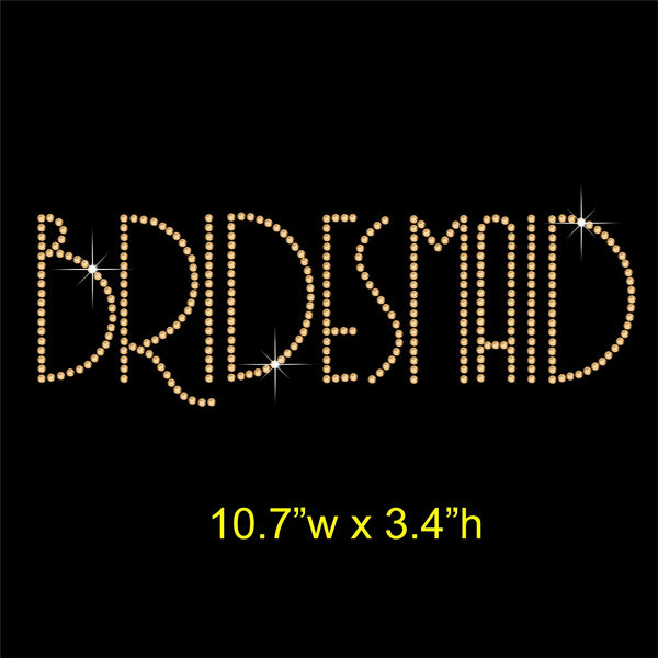 Bridesmaid Hotfix Rhinestone Transfer Diamante Applique, Iron on Motif