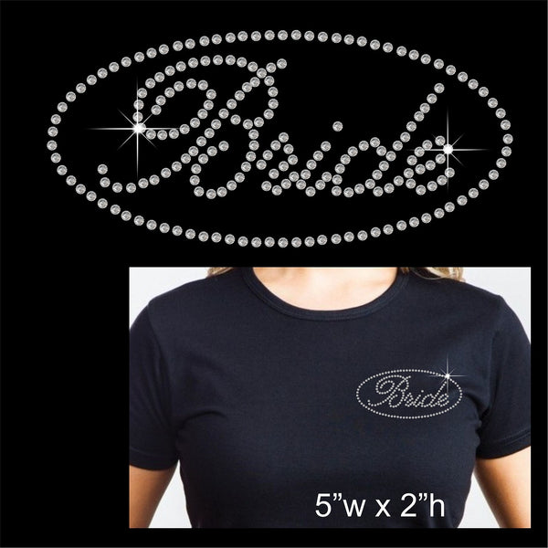 Small Bride Hotfix Rhinestone Transfer Diamante Motif Iron-on Applique