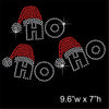 Christmas HO HO HO Hotfix Rhinestone Transfer Diamante Motif, Iron on Applique