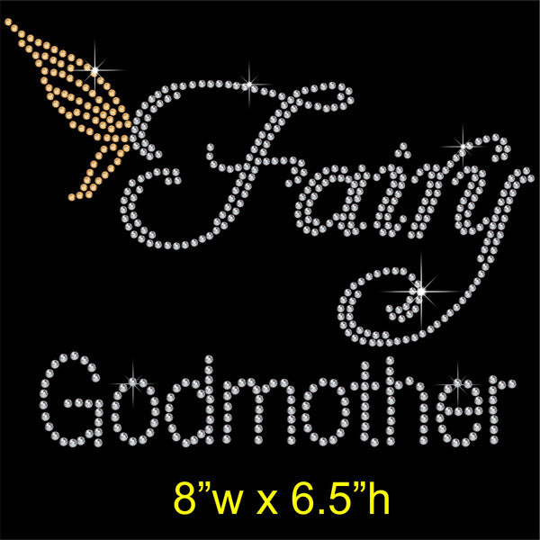 Fairy Godmother Hotfix Rhinestone Transfer Diamante Motif, Iron-on Applique