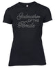 GOD MOTHER OF THE BRIDE RHINESTONE EMBELLISHED HEN DO PARTY T-SHIRT FOR LADIES