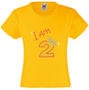 I am 2 Girls T Shirt, Rhinestone Embellished Birthday T Shirt, Elegant Gift for their big day