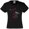 I am 3 Girls T Shirt, Rhinestone Embellished Birthday T Shirt, Elegant Gift for their big day