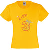 I am 3 Girls T Shirt, Rhinestone Embellished Birthday T Shirt, Elegant Gift for their big day