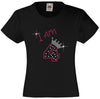 I am 4 Girls T Shirt, Rhinestone Embellished Birthday T Shirt, Elegant Gift for their big day