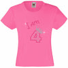 I am 4 Girls T Shirt, Rhinestone Embellished Birthday T Shirt, Elegant Gift for their big day