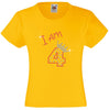 I am 4 Girls T Shirt, Rhinestone Embellished Birthday T Shirt, Elegant Gift for their big day
