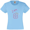 I am 8 Girls T Shirt, Rhinestone Embellished Birthday T Shirt, Elegant Gift for their big day