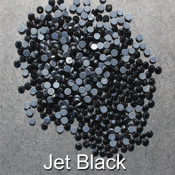 JET BLACK - TSS Bulk Wholesale Hotfix Iron on Rhinestone Flatback Premium Quality
