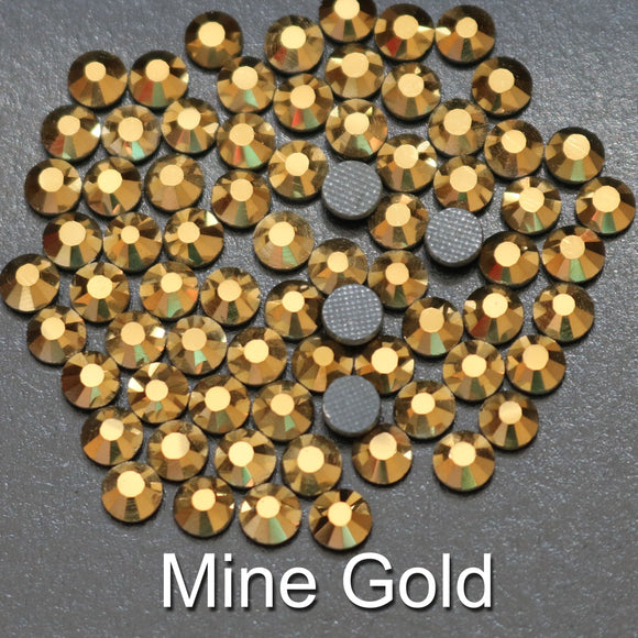 MINE GOLD - TSS Bulk Wholesale Hotfix Iron on Rhinestone Flatback Premium Quality