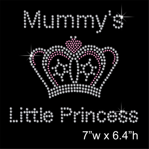 Mummy's Little Princess Hotfix Rhinestone Transfer Diamante Motif, Iron-on Applique