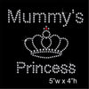 Mummy's Princess Hotfix Rhinestone Transfer Diamante Motif, Iron-on Applique