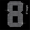 Number 8 Hotfix Rhinestone Transfer Diamante Motif, Iron-on Applique