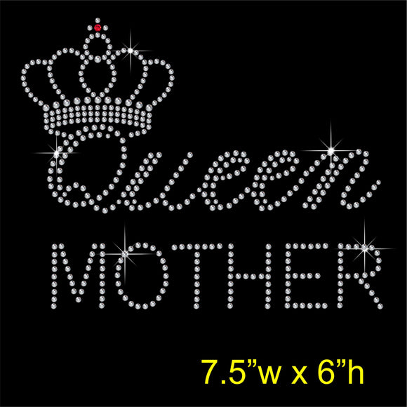 Queen MOTHER Hotfix Rhinestone Transfer Diamante Motif, Iron on Applique