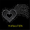 Shooting Love Heart Hotfix Rhinestone Transfer Diamante Motif Iron on Applique