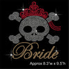 Bride with Skull Hotfix Rhinestone Transfer Diamante Motif, Iron on Applique